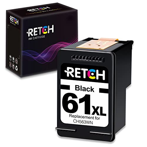 RETCH Re-Manufactured Ink Cartridge Replacement for HP 61XL 61 XL for HP Envy 4500 5530 5534 5535 Deskjet 1000 1010 1510 1512 2540 3000 3050 3510 Officejet 2620 2622 4630 4635 1 Black