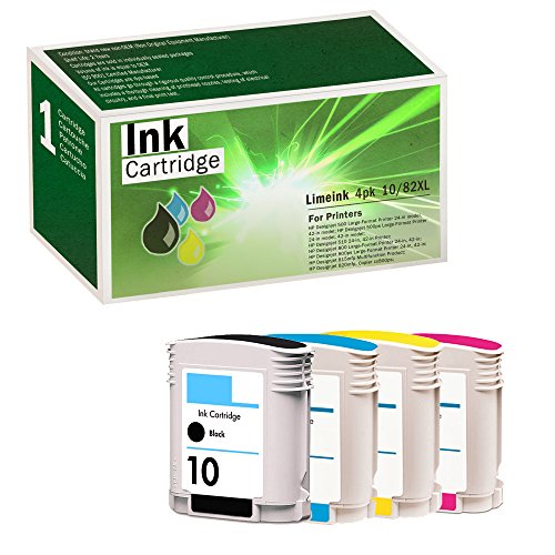 Limeink Remanufactured Ink Cartridge Replacement 10 & 82 4 Pk
