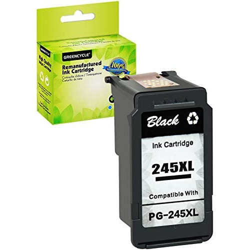 GREENCYCLE High Yield Ink Cartridge Replacement Remanufactured PG-245XL PG-245 245XL 245 XL 2 Black for PIXMA MG2520 PIXMA MG2920 Printer - Shows Accurate Ink Level