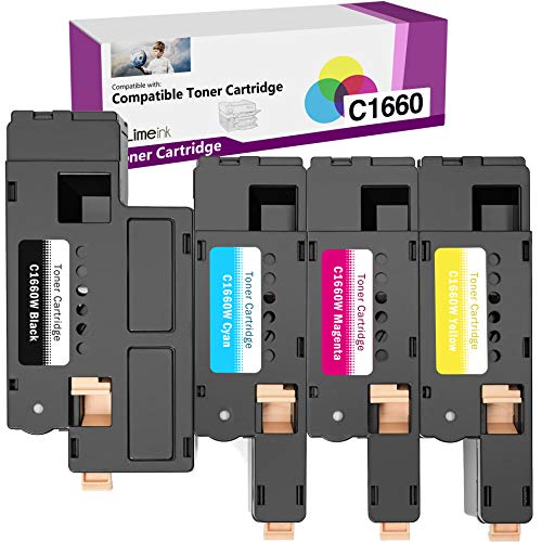 Limeink 4 Pack Compatible High Yield Laser Toner Cartridges Replacement for Dell C1660 4G9HP (1 Black, 1 Cyan, 1 Magenta, 1 Yellow) Compatible with C1660 C1660W C1660cnw 1660 1660W 1660cnw Printers