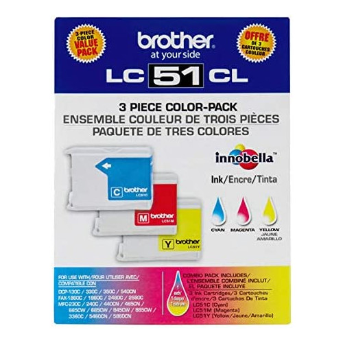 Brother LC-51 Ink Cartridge CyanMagentaYellow 3-Pack
