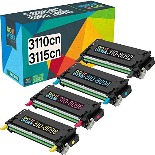 Do it Wiser Compatible Toner Cartridge Replacement for Dell 3110cn 3115cn 3110 3115 310-8092 310-8094 310-8096 310-8098 High Yield 8000 Pages 4-Pack