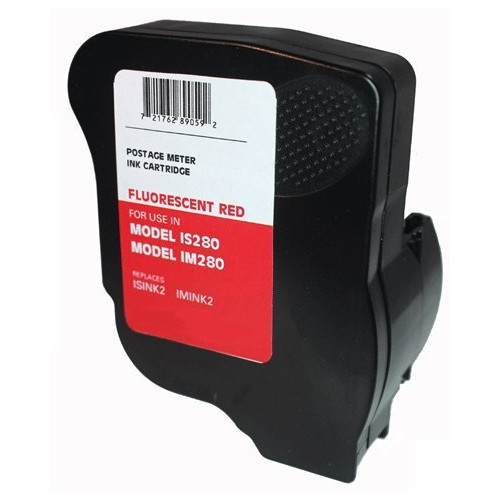 Neopost ISINK2 Fluorescent Red Ink Cartridge 90 Day Warranty for Neopost IS280 and Hasler IM280 Postage Meters