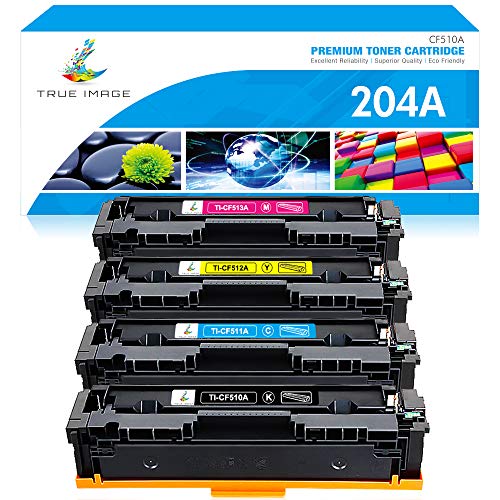 True Image Compatible Toner Cartridge Replacement for HP 204A CF510A Color Laserjet Pro MFP M180nw M154nw M180n M154a MFP M181fw CF511A CF512A CF513A Black Cyan Yellow Magenta 4-Pack