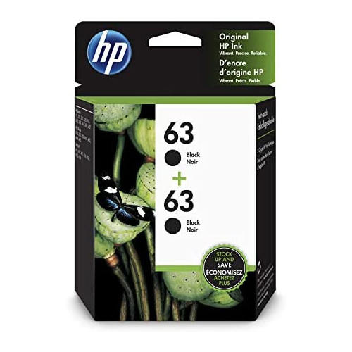 HP 63 2 Ink Cartridges Black F6U62AN