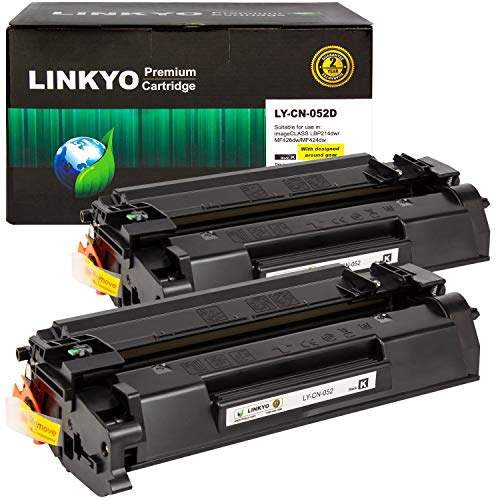LINKYO Compatible Toner Cartridge Replacement for Canon 052 Black 2-Pack