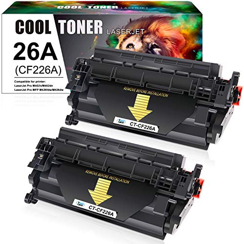Cool Toner Compatible Toner Cartridge Replacement for HP 26A CF226A 26X CF226X for HP Laserjet Pro m402dn M402n M426fdw M402dw HP Laserjet Pro MFP M426fdw M426dw M426fdn HP M402 M426 Printer Ink-2Pack