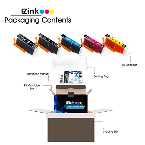 E-Z Ink TM Compatible Ink Cartridge Replacement for PGI-270XL CLI-271XL PGI 270 XL CLI 271 XL 1 Large Black1 Small Black1 Cyan1 Magenta1 Yellow 5 Pack Works With MG6820 MG7720 MG5720 MG6821