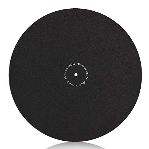 Facmogu Turntable Slipmat Anti-Static Wool Mat - 12 inches Phonograph LP Vinyl Record Player Black Mat - Improves Sound & Reduces Noise