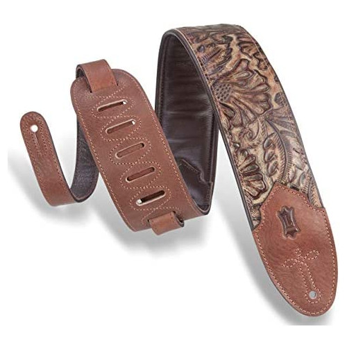 Levys Leathers Sundance 3 wide Embossed Leather Guitar Strap; Western Series - Arrowhead Bronze (M4WP-005)