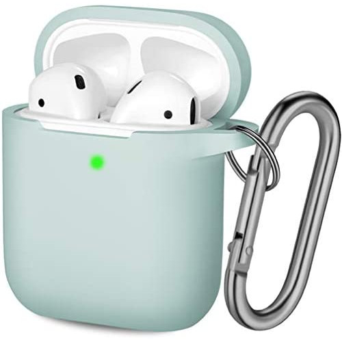 Hamile Cover Compatible with AirPods Case, Soft Silicone Protective Covers Skin (Front LED Visible) Designed for Airpod 2/ AirPod 1 Cases with Keychain Accessories, Women Girls Men Boys,Milk Yellow