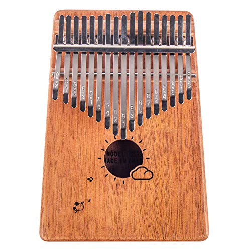 Kalimba 17 Keys Thumb Finger Piano - Mbira - Solid Mahogany and Portable with Carrying Bag and Instructions