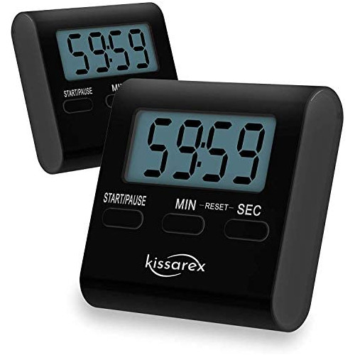 Kissarex Digital Kitchen Countdown Timer: Teachers Classroom Counter Large LCD Loud Magnetic Clip Simple Clock Mini Small Stopwatch Big Beeper Minute Hour Seconds Cooking Giant Alarm Count Up
