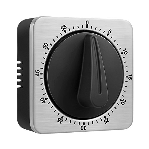 타이머 KeeQii Timer Kitchen 60 Minute Timing with 80dB Alarm Sound Magnetic Countdown Home Baking Cooking Steaming Manual Stainless Steel Face Mechanical New
