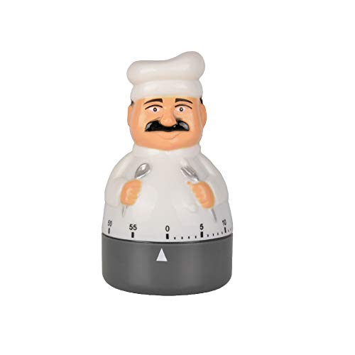 Jayron Kitchen Timer Cooking Timer 60 Minutes Countdown Timer Mechanical Timer Chef Shaped Alarm Clock,Suit for Children and Elderly,Used for Cooking Baking Facial Mask