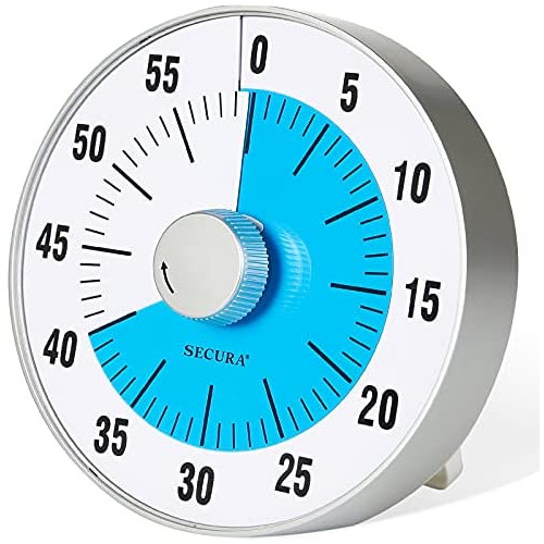 타이머 Secura 7.5-Inch Oversize Visual Countdown Timer 60-Minute Kitchen Time Management Tool for Kids Teachers and Adults Blue
