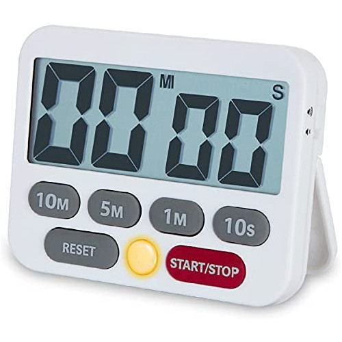 Quickloong Kitchen Timer, Digital Countdown Timer, Loud and Mute Optional, Magnet LCD Display, Count Up and Down Timer for kids, Adults (Black)