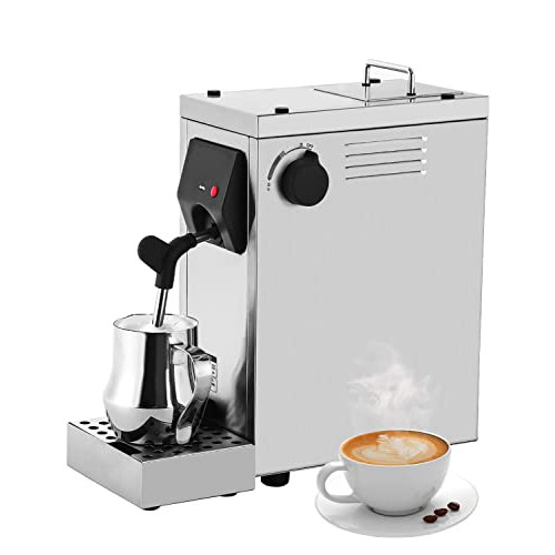 우유거품기 Hanchen Commercial Milk Frother Automatic Steamer Electric Coffee Frothing Machine 800ml Professional Double Hole Pump Embossed Coffee Frother One Year Warranty