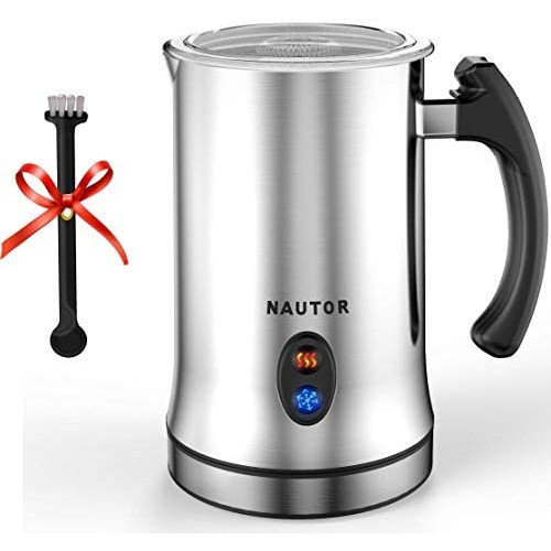 Milk Frother, Electric Milk Frother with Hot or Cold Functionality, Foam Maker, Silver Stainless Steel, Automatic Milk Frother and Warmer for Coffee, Cappuccino and Matcha(2022 Version)