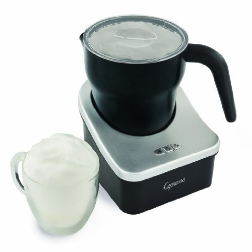 우유거품기 Capresso 202.04 froth Pro Milk Frother for Cappuccino Espresso Latte and Hot Chocolate 7" x 5" x 6" Silver/Black