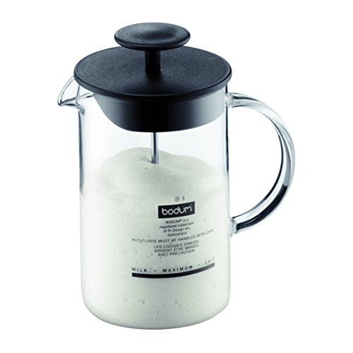 우유거품기 Bodum 1446-01US4 Latteo Manual Milk Frother 8 Ounce Black