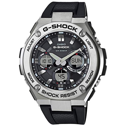 스마트워치 Casio Mens G SHOCK Quartz Stainless Steel and Resin Casual Watch ColorBlack Model GST-S110-1ACR