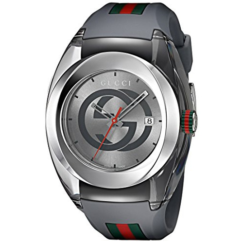 Gucci Swiss Quartz Stainless Steel and Rubber Casual Grey Mens Watch(Model: YA137109)
