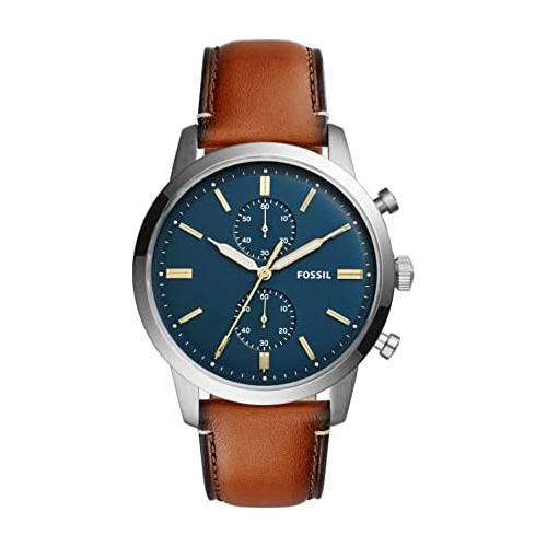 Fossil Mens Townsman Stainless Steel and Leather Casual Quartz Chronograph Watch