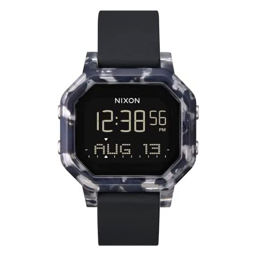 NIXON Siren A1210-100m Water Resistant Womens Digital Sport Watch (38mm Watch Face, 18mm-16mm Pu/Rubber/Silicone Band)