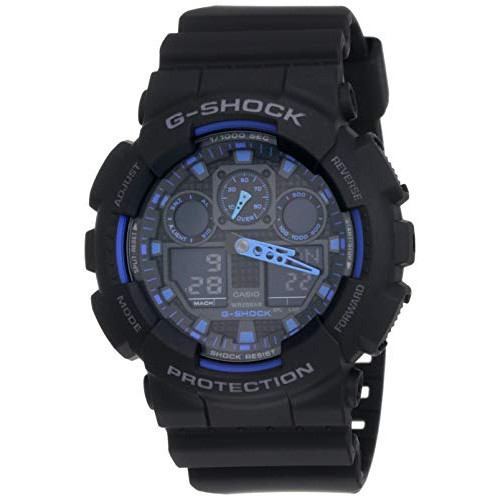 스마트워치 Casio G-Shock GA100-1A2 Ana-Digi Speed Indicator Black Dial Mens Watch