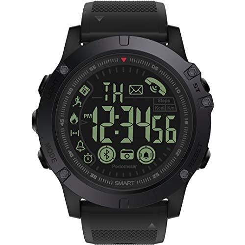 Watch Smart Men Reloj Militar para Hombre Military Tactical Digital Deportivo Outdoor Watches for Mens Tact Digital Sports Waterproof Pedometer Calorie Counter Black