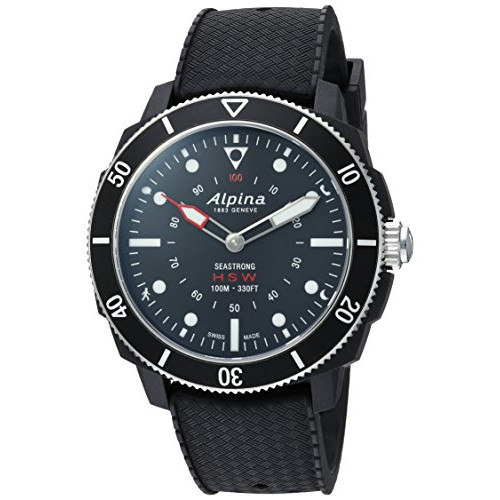 스마트워치 Alpina Mens AL-282LBB4V6 Horological Smart Watch Analog Display Quartz Black Watch
