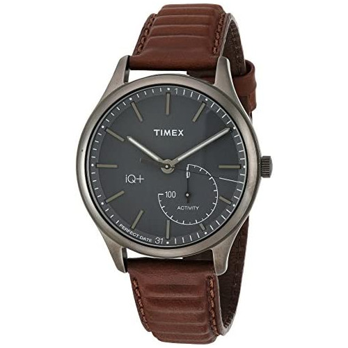 스마트워치 Timex Mens IQ+ Move Activity Tracker Leather Strap Watch
