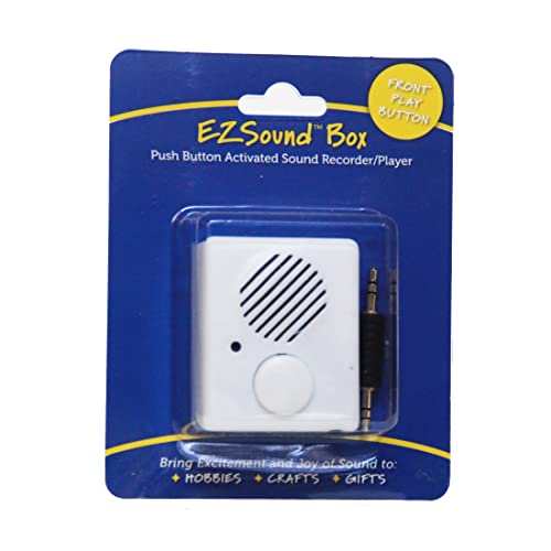 보이스 레코더 EZSound Box - Front Play Button for Personal Messages Favorite Tunes Stuffed Toys Science Projects Hobbies Craft Projects Talking Displays etc - 200 seconds - Rerecordable thru Audio Port
