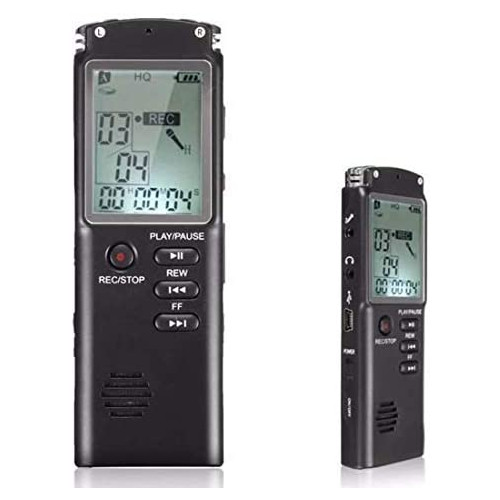 보이스 레코더 Lychee 8GB Voice Recorder USB Rechargeable Dictaphone LCD Recorder with Speaker Multifunctional Digital Audio and MP3 Music Player Black