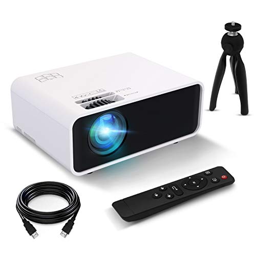 Mini Projector, FUNCILIT Video Projector Portable Outdoor Movie Projector, 4600 lux,55000 Hours LED,Full HD 1080P and 200 Supported, Compatible with TV/PC/PS4 via HDMI,VGA,TF,AV & USB[2021 Version]