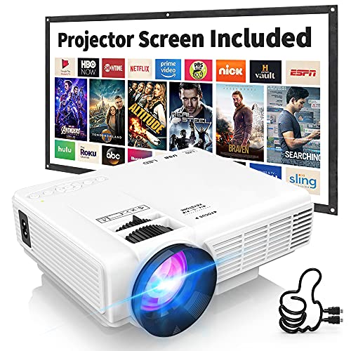Latest Upgrade 7500Lumens Mini Projector for Outdoor Movies, Full HD 1080P 170 Display Supported, PS4,TV Stick, Smartphone, USB, SD Card Supported