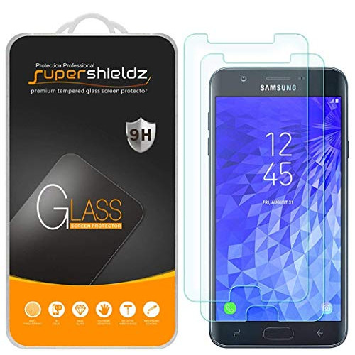 (2 Pack) Supershieldz Designed for Samsung (Galaxy J7 Crown) Tempered Glass Screen Protector, Anti Scratch, Bubble Free
