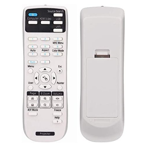 ESolid 1613717 Replacement Remote Control for Epson BrightLink 575Wi/ 585Wi/ 595Wi, PowerLite 570/ 575W/ 580/ 585W and More Projectors