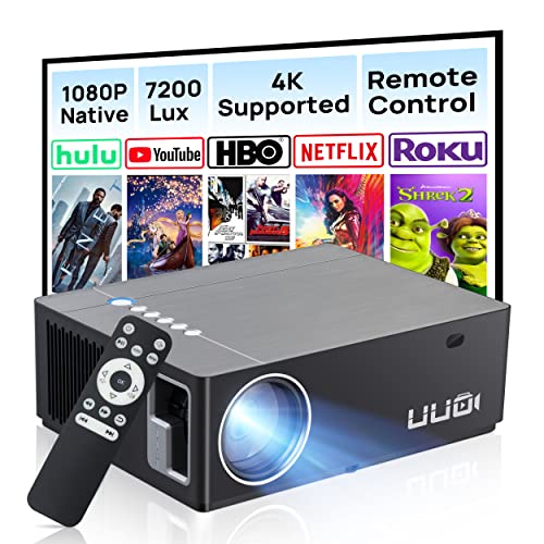 UUO 4K Projector,Native 1080P Projector for Outdoor Home,Movie Projector Support 4K HD Video ±50° Digital Keystone & 300u2019u2019 Projection Area,Compatible with TV Stick,Laptop,PS5,X-Box,iOS Android