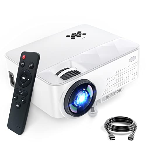 Mini Projector,HOMPOW Portable Projector 1080P Supported 2022 Upgraded Movie Projector and 176 Display, Compatible with TV Stick/HDMI/VGA/USB/TV Box/Laptop/DVD/PS4 for Home