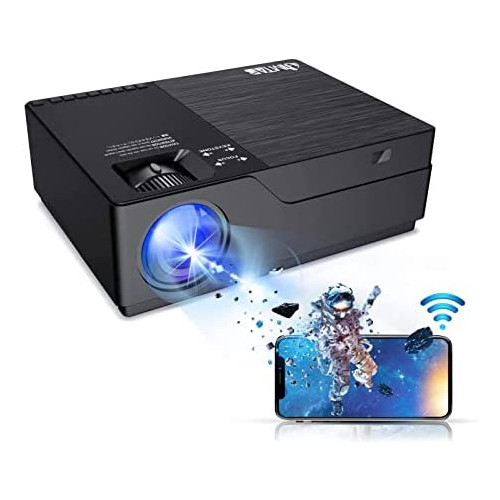 JIMTAB M18 Native 1080P LED Video Projector, Upgraded HD Projector with 300u201DDisplay Support AV,VGA,USB,HDMI, Compatible with Xbox,Laptop,iPhone and Android for Academic Display (Dark Star)