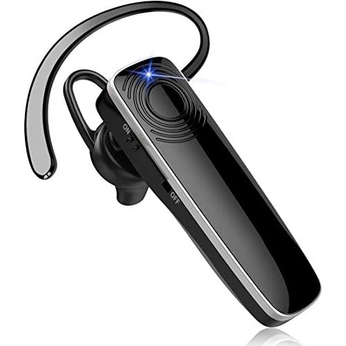 Bluetooth Earpiece for Cell Phone Link Dream Hands Free Bluetooth Headset with Mic 12Hrs Talktime Noise Cancelling Earpiece Compatible with iPhone Samsung Android Mobile Phones, Driver Trucker (Black)