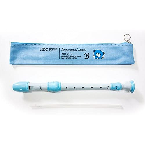 Youngchang YSR-311B 8-Hole Student Soprano Recorder With Cleaning Rod + Case Bag Baroque Fingering - Blue
