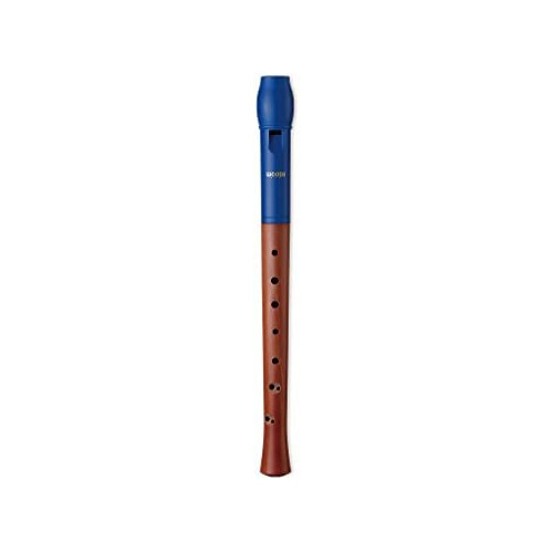 Woodi Soprano Recorder WWR-4338B ABS Blue Head With Maple Wood Natural Body Color With 2-Piece Baroque Fingering