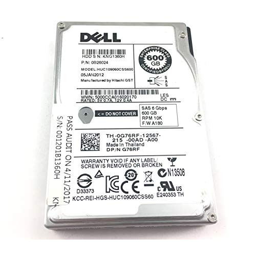 G76RF Dell Enterprise 600GB 10K 6Gbps SAS 2.5 Hard Drive