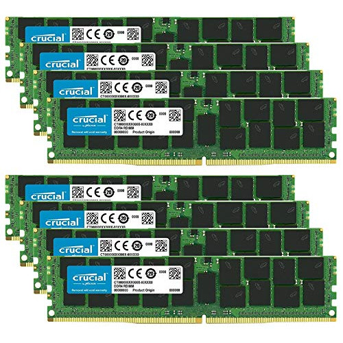 Crucial Bundle with 256GB (8 x 32GB) DDR4 PC4-21300 2666MHz RDIMM (8 x CT32G4RFD4266), Dual Ranked Registered ECC Memory
