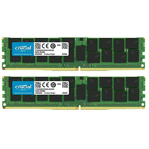 Crucial Bundle with 64GB (2 x 32GB) DDR4 PC4-21300 2666MHz RDIMM (2 x CT32G4RFD4266), Dual Ranked Registered ECC Memory
