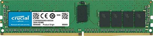 Crucial 16GB (DDR4, 2933 MT/s, PC4-23400, CL21, Dual Rank x8, ECC, Registered, DIMM, 288-Pin) Server Memory