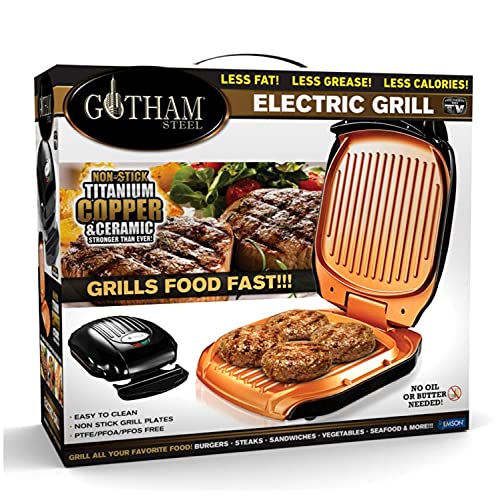 Gotham Steel Electric Grill Low Fat Multipurpose Sandwich Grill with Nonstick Copper Coating u2013 As Seen on TV Large